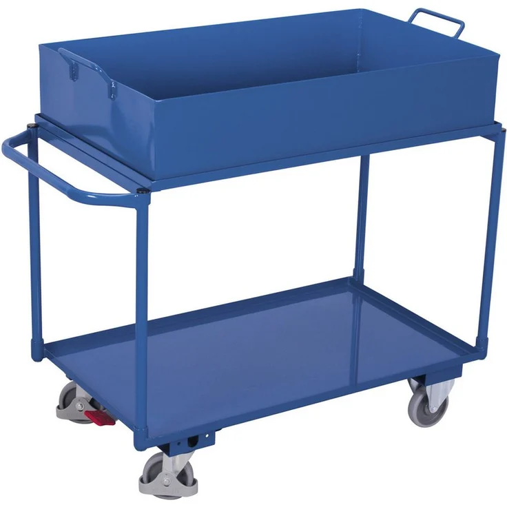 CORDES VARIOfit Tischwagen, Transportwagen mit 2 Ladeflächen, abnehmbarer Wanne und Traglast von 250 kg, enzianblau