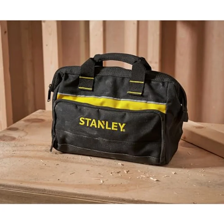 Stanley Werkzeugtasche (12 Zoll, 30 x 25 x 13 cm, robuste, kompakte Tasche für Werkzeuge, Trage aus 600 x 600 Denier Nylon, strapazierfähige Konstruktion) 1-93-330, Sortiert – Bild 6