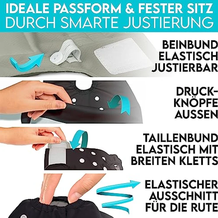 HUND IST KÖNIG® Hundewindeln für Hündinnen [3 STK] Saugstarke Läufigkeitshose für Hündinnen 3-Fach justierbar für festen Sitz - Umweltfreundliche Hunde Windeln bei Läufigkeit & Inkontinenz – Bild 3