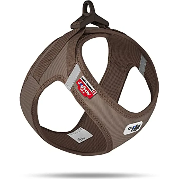 Curli Vest Harness Clasp Cord, Hundegeschirr für kleine und mittelgroße Hunde, ergonomische Passform, braun, Größe L