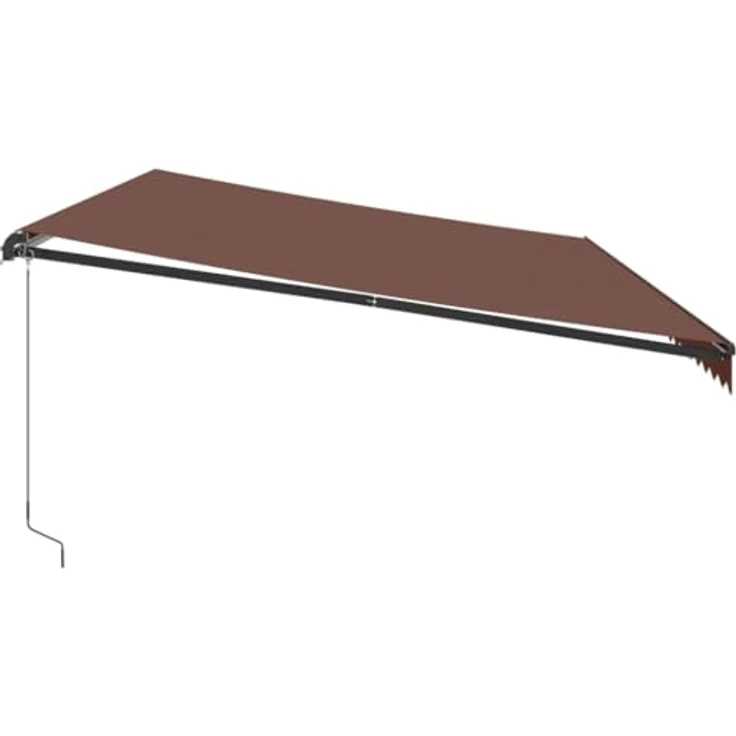 vidaXL Markise Manuell mit LEDs Braun 600x350 cm, Gelenkarmmarkise mit LED-Beleuchtung und UV-Schutz – Bild 5