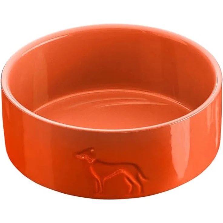 HUNTER Keramik-Napf Osby Glazed, 1900 ml, stabiler Futter- und Trinknapf, orange, rutschhemmend und spülmaschinengeeignet – Bild 1