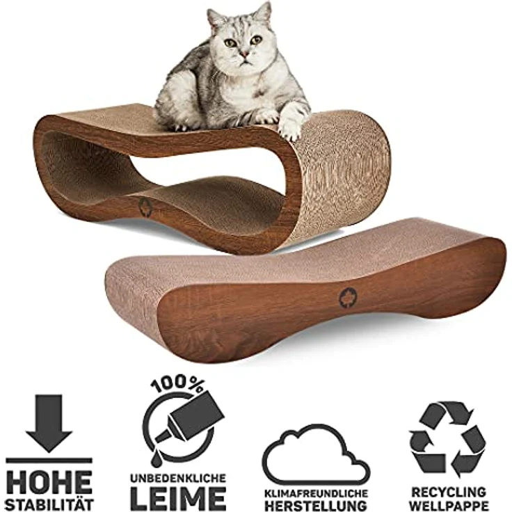 CanadianCat Company | MEGA SPARPACK XXL | Orbit und Sattelite 2.0 im Set | walnuss | mit Katzenminze | Qualitäts-Pappe | 2 Kratzmöbel/Kratzbretter – Bild 2