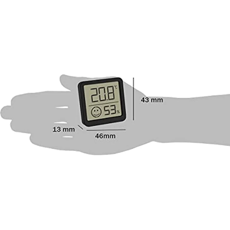 TFA Dostmann 2er Set digitales Thermo-Hygrometer mit Komfortzone Thermo-/Hygrometer Schwarz (30.5053.01.02) – Bild 3
