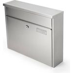 SafePost 967 Edelstahl Briefkasten, Europäische Qualität, gerades Dach, Namensschild, Sicherheit