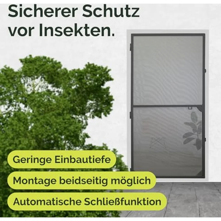 Nematek Fliegengitter Tür Light - Insektenschutz Balkontür mit anthrazit Rahmen, stabiler Metallverstärkung - Bausatz bis max. 100 x 215 cm – Bild 3