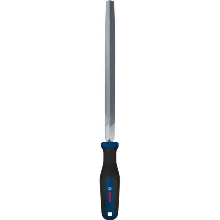 BOSCH Dreieckfeile 200 mm (8 Zoll), C-Stahl Werkstattfeile für präzises Entgraten und Glätten von Metall