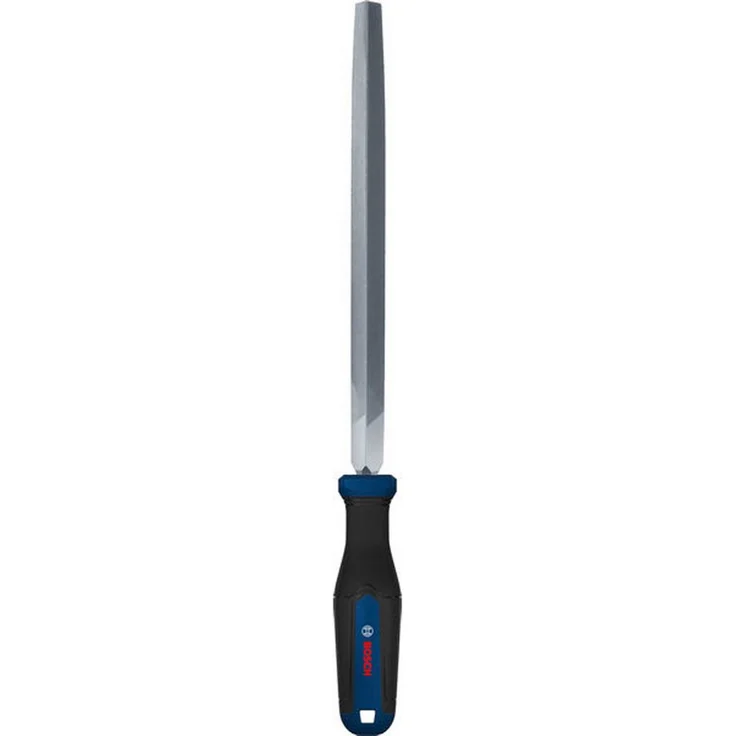 BOSCH Dreieckfeile 200 mm (8 Zoll), C-Stahl Werkstattfeile für präzises Entgraten und Glätten von Metall
