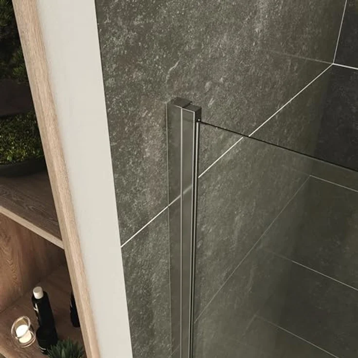 i-flair Falttür Duschkabine DK13, 120x120x180 cm, teilsatiniertes 6 mm Sicherheitsglas, silberne Profile, platzsparend und mit breitem Einstieg – Bild 6