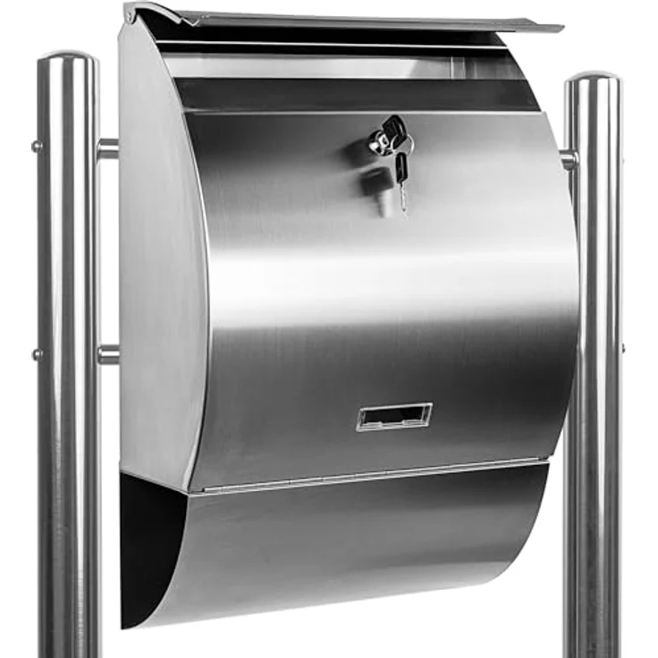 Standbriefkasten V2A Edelstahl Wand Briefkasten abgerundet – Bild 2