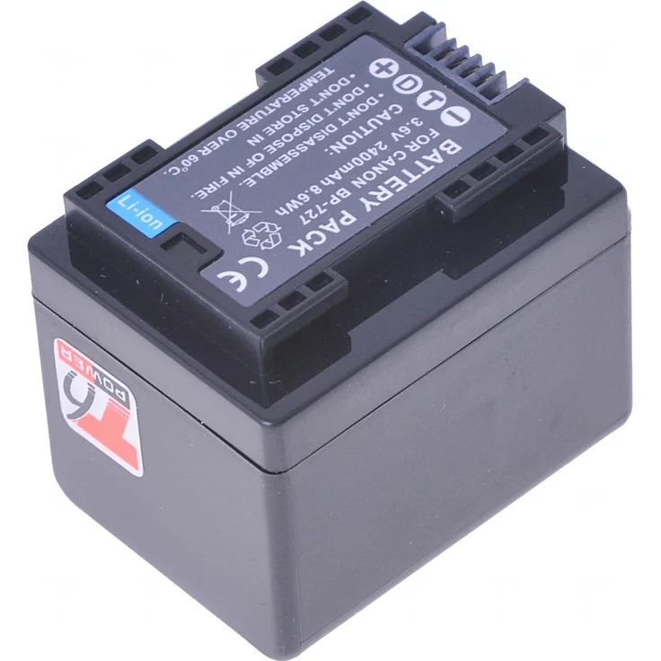 T6 Power Akku Canon BP-727, 2400mAh, 8,6Wh, Li-Ion, schwarz