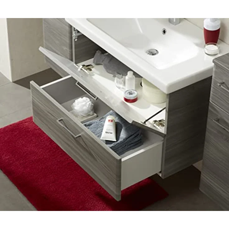 Pelipal Waschtischunterschrank Quickset 916 mit Waschbecken in Sangallo Grau quer, 82 cm breit | Waschplatz mit 1 Klappe und 1 Auszug – Bild 3