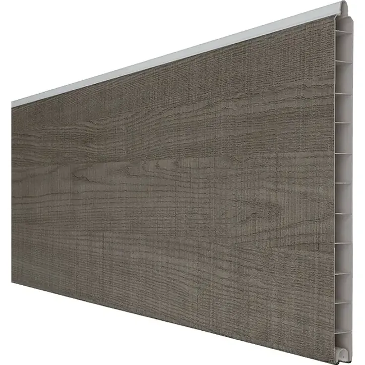 GroJa BasicLine Steckzaun Premium, 180 x 28,4 cm, Sichtschutz mit Aluminium-Streben, Grey Ash Cut