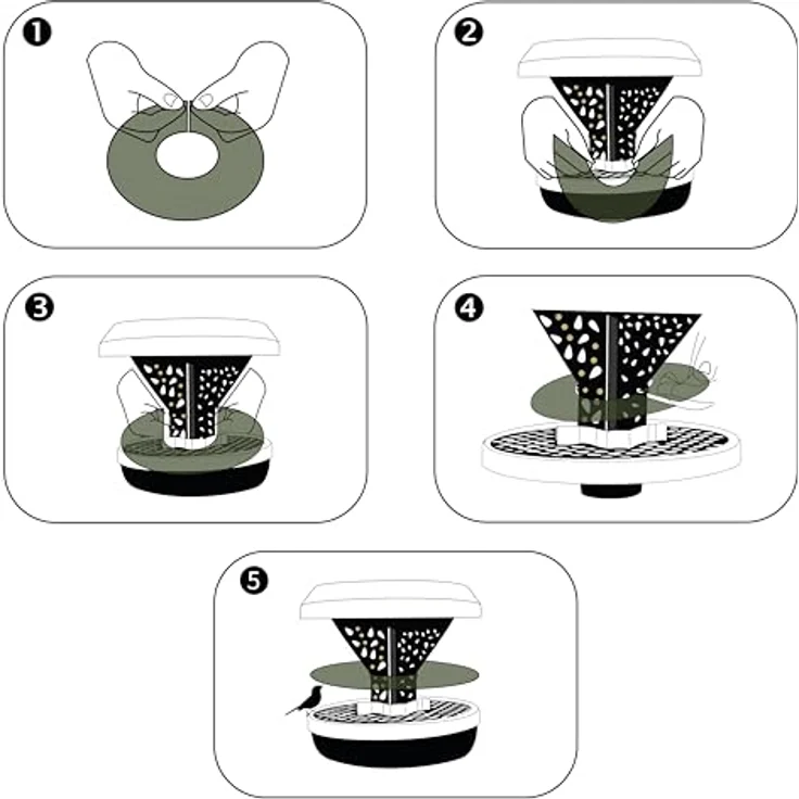 Swissinno Großvogel-Abwehrring für Vogelfutterhaus, Ø 17 cm, schützend und tierfreundlich gegen große Vögel – Bild 5