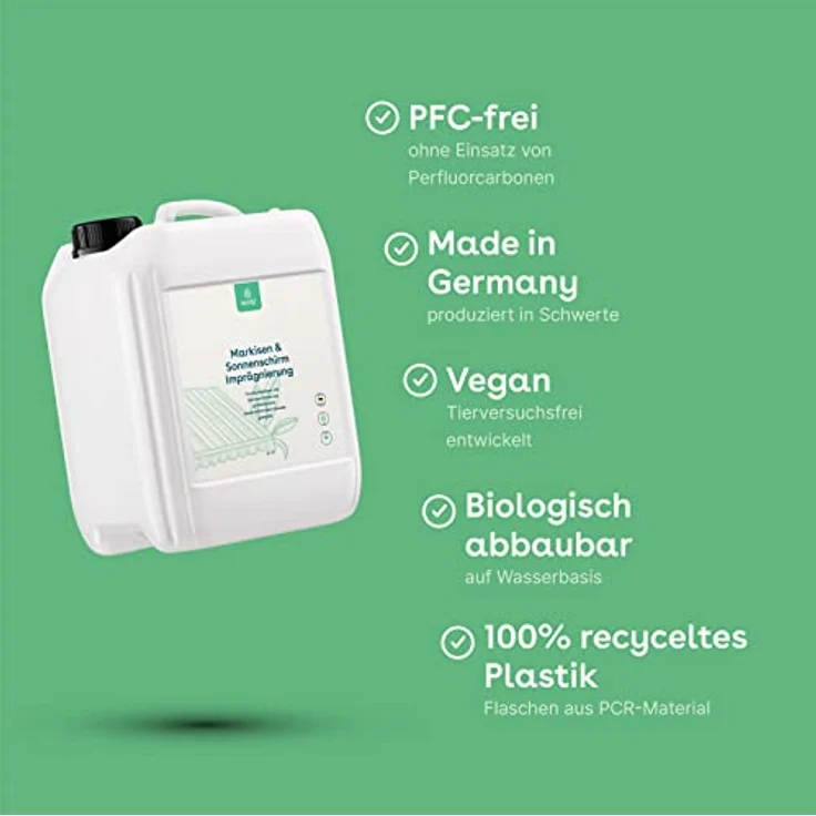 eco:fy Markisen und Sonnenschirm Imprägnierung Spray Sonnensegel Schutz vor Feuchtigkeit und Schmutz UV-stabil (5 Liter) – Bild 4