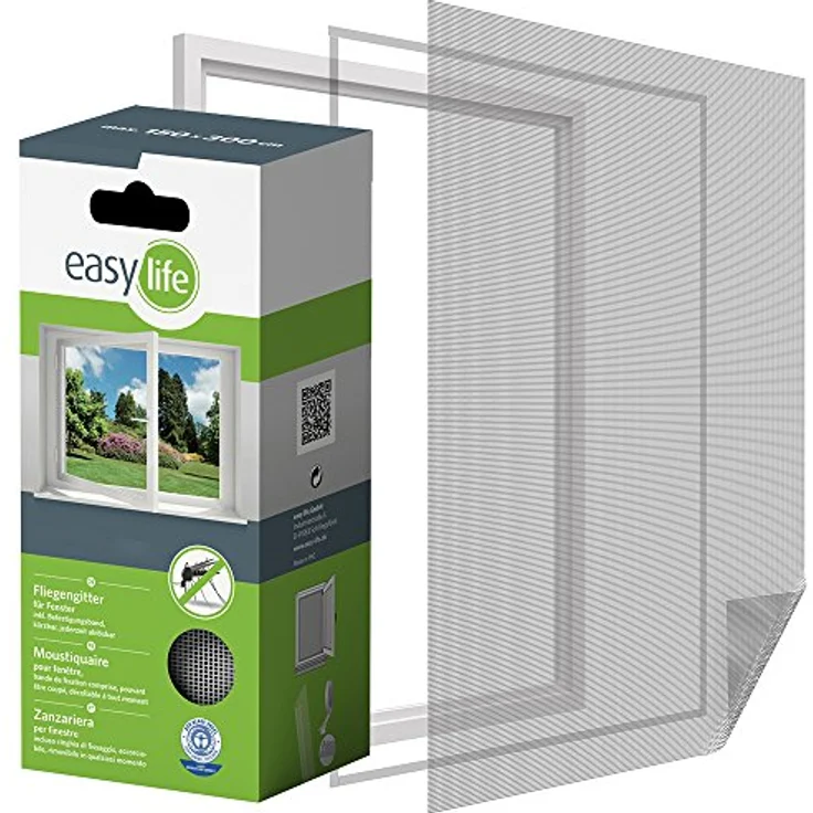 easy life Insektenschutzgitter für Fenster inkl. Klettband 100 x 100 cm weiss – Bild 9