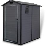 CCLIFE Gartenhaus Geräteschuppen 3.2m³, wetterfestes Kunststoffhaus 115x163x195cm, grau, mit belüftetem Fenster und Traglast von 70 kg/m²