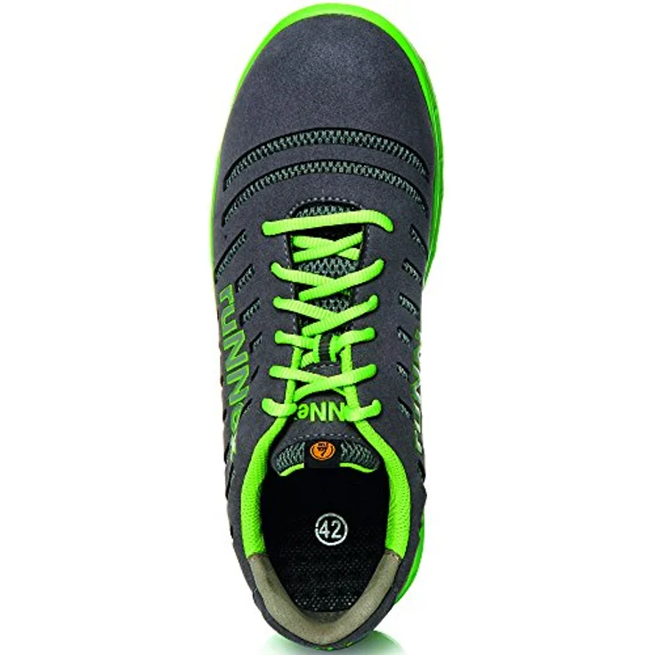 BIG Arbeitsschutz RUNNEX® S1P-ESD-Sicherheitshalbschuhe FlexStar, metallfrei, rutschhemmende SRC-Laufsohle, AIRSTREAM-Funktionsfutter, Grau-Grün, Weite 11 – Bild 4