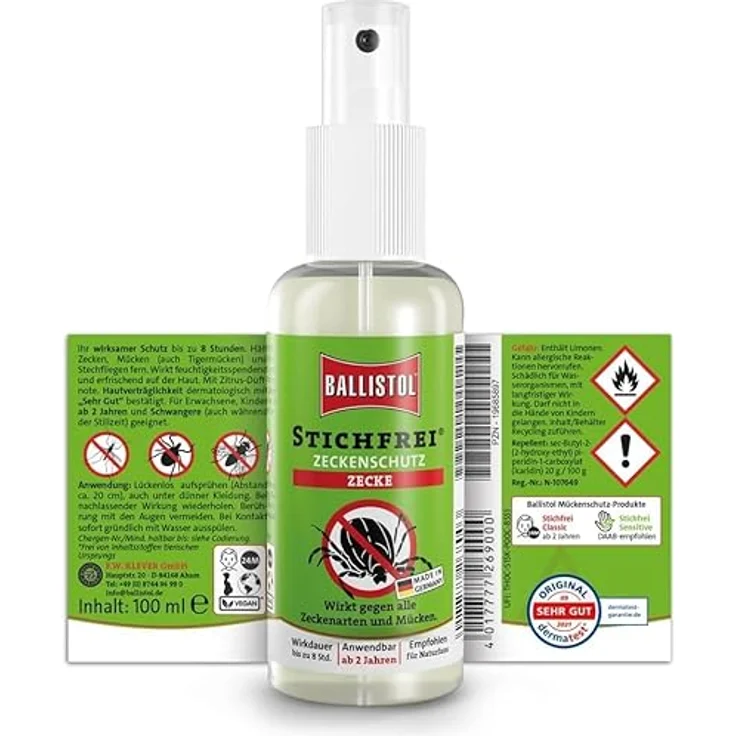Ballistol 26900 Stichfrei Zeckenschutz, 100ml, langanhaltender Hautschutz mit 20% Icaridin für Outdoor-Aktivitäten – Bild 2