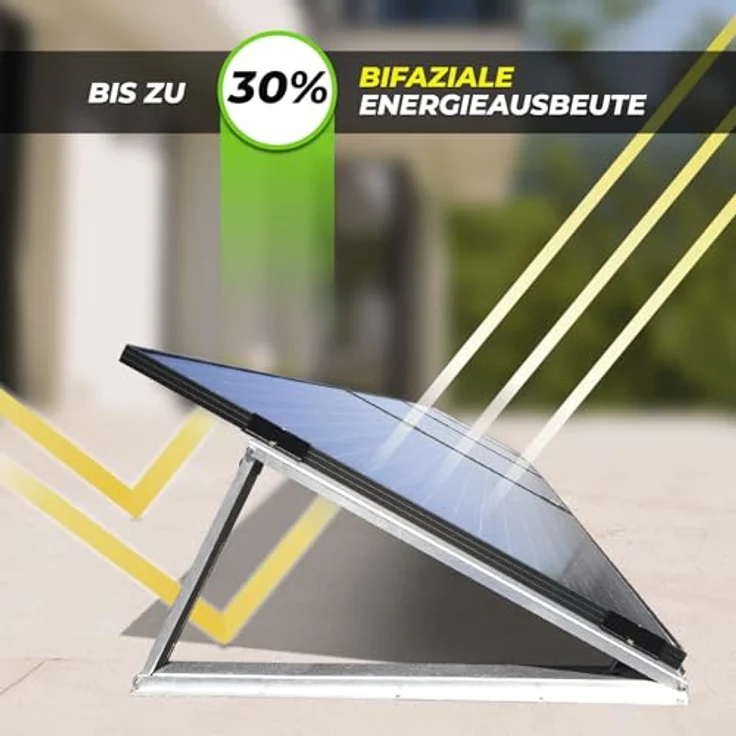 SUNNIVA® 1300W Balkonkraftwerk, komplettes Set mit 800W Eco Flow Wechselrichter, 2x 500W bifazialen Glas-Glas Modulen, schwarz und 5m Kabel – Bild 6