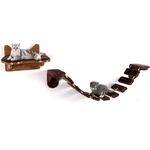KOMFOTTEU Katzen-Kletterwand, Katzentreppe Wand, aus Holz, braun - Preisvergleich