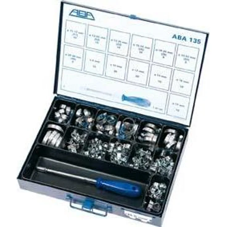 Magni ABA Sortiment 135 Nova, 135-teiliges Schraubendreher-Set, W1/Stahl, verzinkt, 9 mm Bandbreite, inklusive Koffer