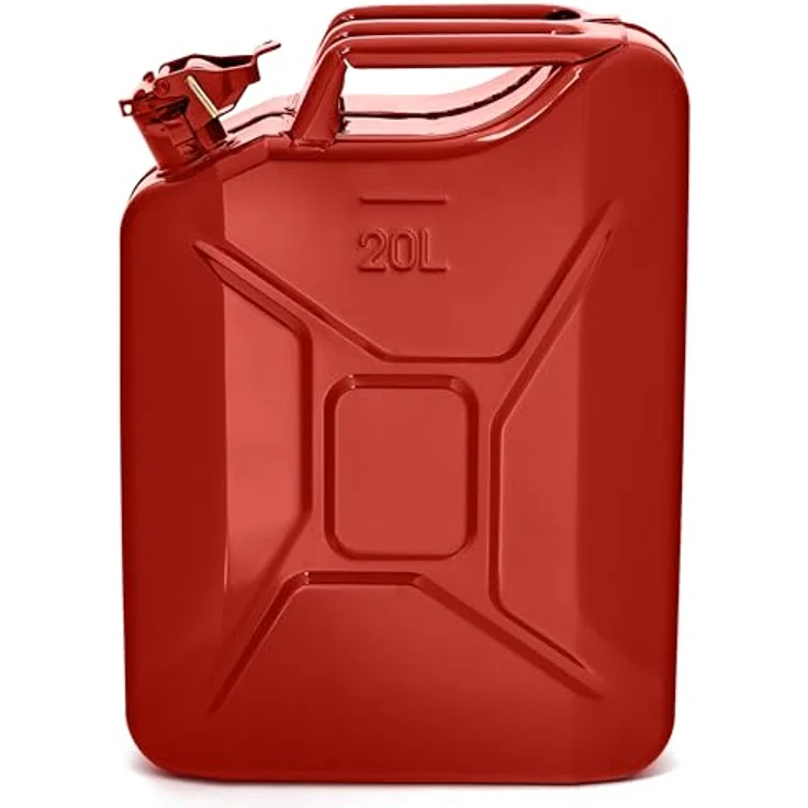 BW® Kraftstoffkanister Metall 20 Liter, RAL 3000 Rot - TÜV-geprüft, UN-zugelassen, robust und korrosionsbeständig – Bild 4