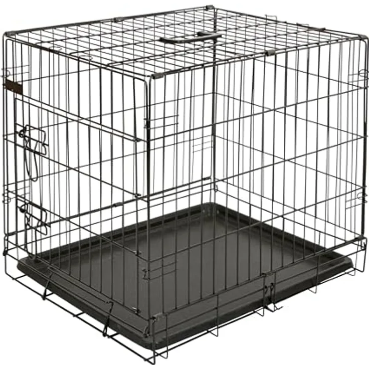 Kerbl Pet Gittertransportbox 81364, klappbar, 63 x 48 x 57 cm, 1 Tür, schwarz