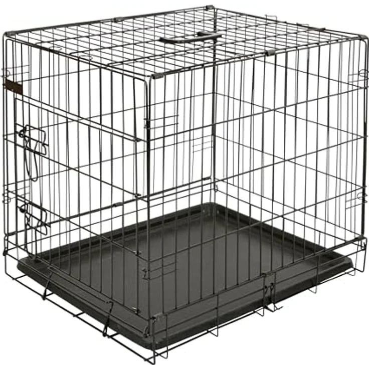 Kerbl Pet Gittertransportbox 81364, klappbar, 63 x 48 x 57 cm, 1 Tür, schwarz – Bild 1