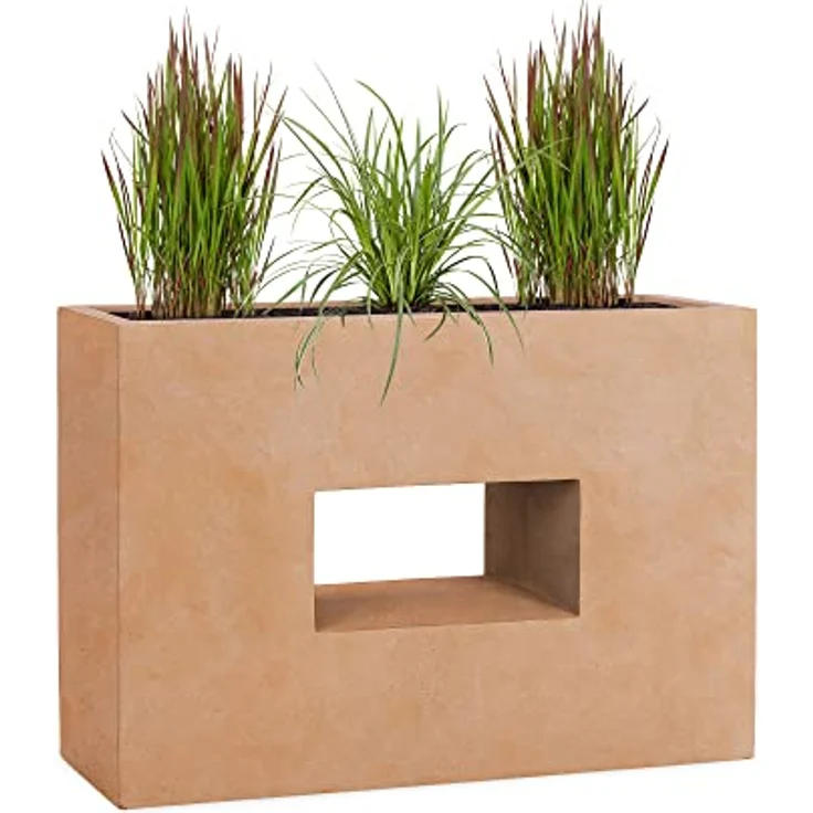 Pflanzwerk® Hochbeet Pflanzkübel VISTA Premium, Fiberglas Blumenkübel mit Lotus-Effekt, frostbeständig, handgefertigt, rechteckig, 20-25 Liter – Bild 1