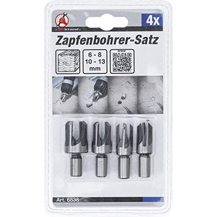BGS Do it yourself 6838 | Zapfenbohrer-Satz | 4-tlg. | 6-8 - 10-13 mm, Qualität/Haltbarkeit, flexibel, robust, langlebig – Bild 3