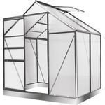 "BRAST Gewächshaus Aluminium mit Fundament rostfrei 130x190x195cm, BxTxH: 190 x 130 x 195 cm, wetterfestes hochwertiges Aluminium, Temperaturbeständig, Wärmedämmend, Lichtbrechend & UV-stabilisiert, grün"