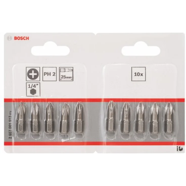 Bosch Professional Bit Extra Hard Kreuzschlitz (10 Stück, PH 2, Länge: 25 mm, Zubehör zum Schrauben) – Bild 3