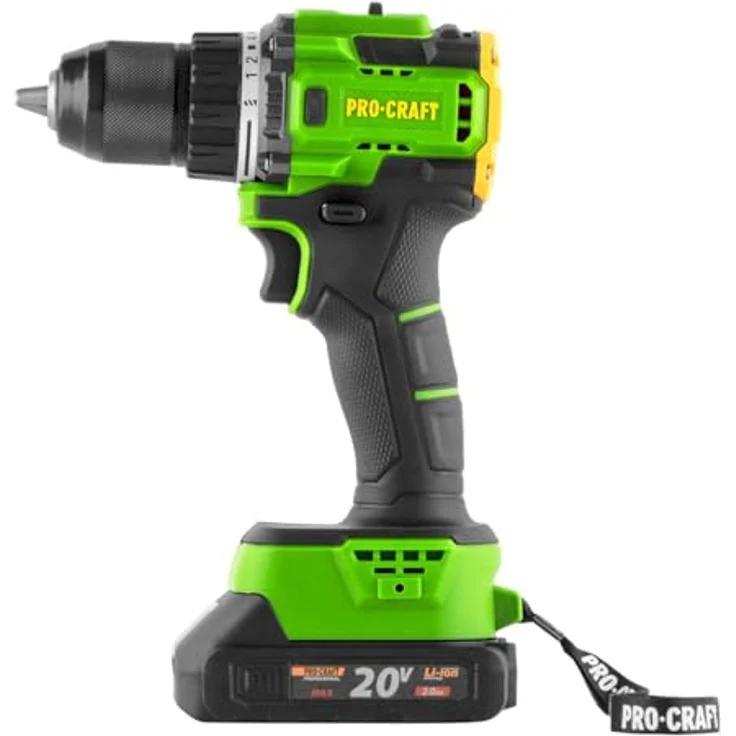 Procraft PA18LiH-1B-C, Akku Bohrschrauber 20 V mit 80 Nm, Bürstenlos, 2 Geschwindigkeitsstufen, 1x Akku 2,0 Ah, Ladegerät, Koffer – Bild 3