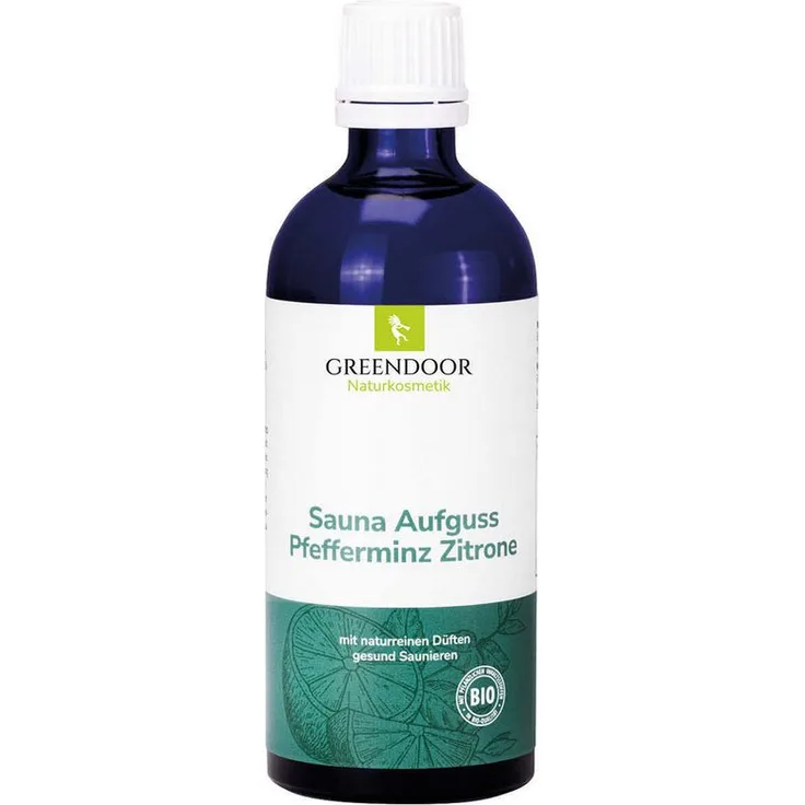 GREENDOOR Sauna-Aufgussset Pfefferminz Zitrone, naturrein ohne Duftstoffe, energetisiertes Wasser, 100 ml