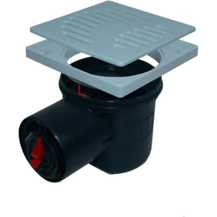 ACO JUNIOR Kellerablauf mit Rückstauverschluss DN 100, handverriegelbar, 60 mm Sperrwasserhöhe, drehbares Aufsatzstück, zwei Rückstauklappen – Bild 3
