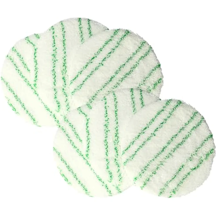 Vhbw Polierpad-Set für Kärcher FP 303, 6x Polierscheiben für Laminat, Durchmesser 12,5 cm, weiß/grün, waschbar bis 60°C – Bild 1