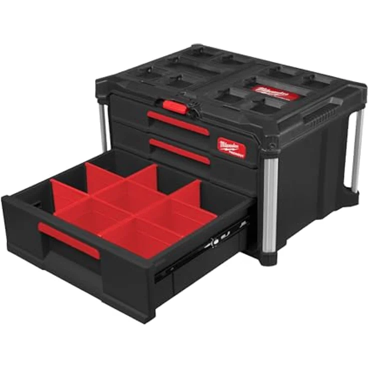 Milwaukee Werkzeugkoffer PACKOUT 2 + 1 Drawer Tool Box 363 x 564 x 414 mm Organizer 4932493190 – Bild 3