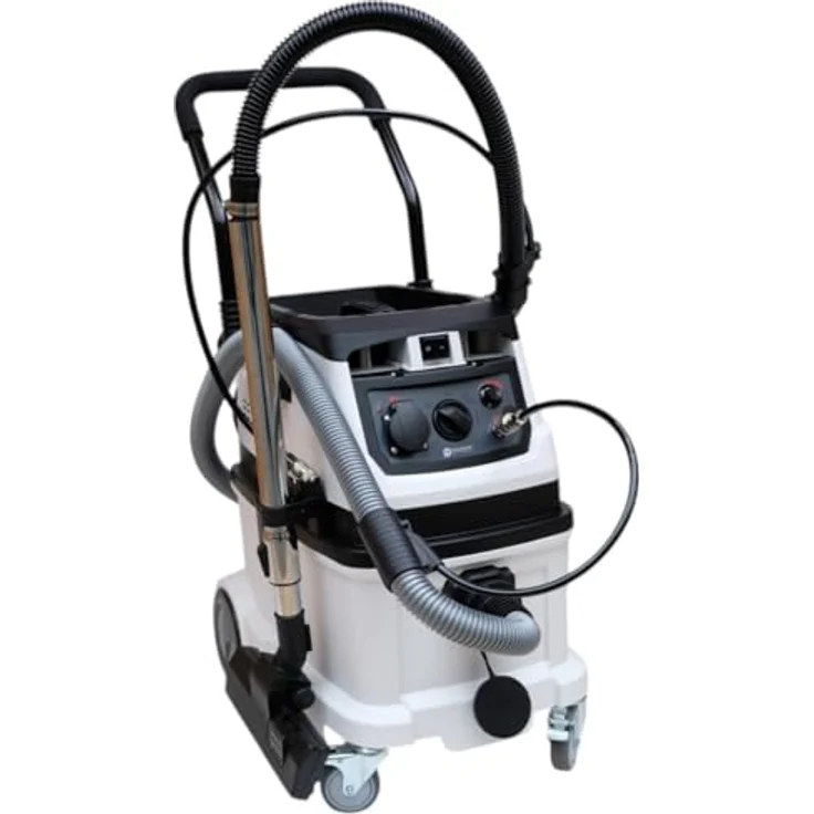 DeTec Industriesauger mit Klopffunktion und Fernbedienung | Bausauger 1600W | Nasssauger 40L Tank 230V inkl. Druckluftanschluss und Steckdose | Industriestaubsauger Autostart Funktion | Nass-Trockensauger – Bild 4