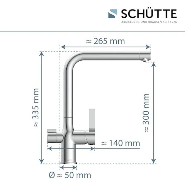 Schütte AQUASTAR PRO Spültischarmatur mit Filtersystem für Trinkwasser, Cold-Start-Funktion, 360° schwenkbarer Auslauf – Bild 6