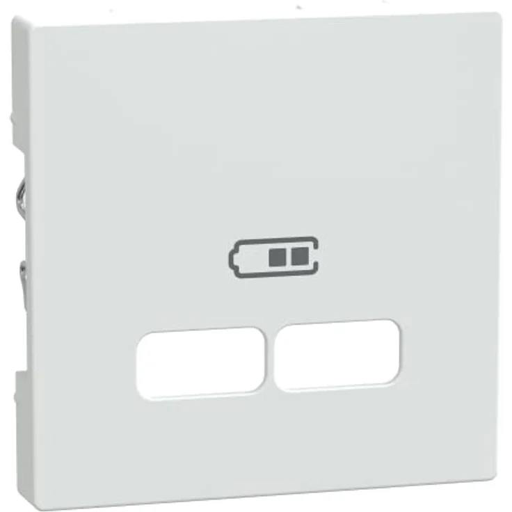 Schneider Electric Merten Zentralplatte MEG4367-0319 für USB Ladestation, System M, polarweiss glänzend, IP20, antibakteriell – Bild 3