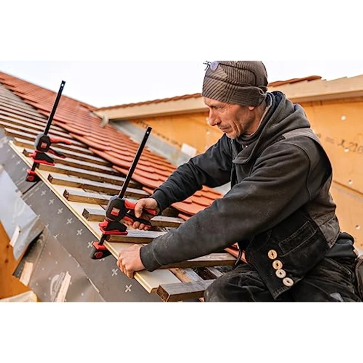 BESSEY Einhandzwinge mit drehbarem Griff EZ360-60, Spannweite 600 mm Ausladung 80 mm, einfaches Überkopfarbeiten, Innovativer 360° Dreh-Mechanismus, Gewicht 1,06 Kg – Bild 3