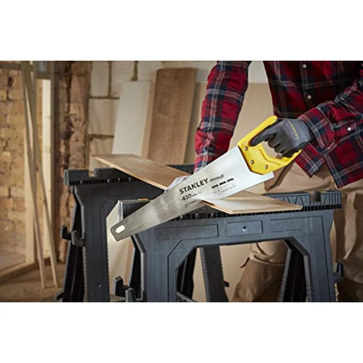 Stanley Handsäge Sharpcut (18''-450 mm, Fuchsschwanz mit 11 Zähne-Inch für feines Arbeiten, doppelt geschliffene, induktionsgehärtete Verzahnung) STHT20370-1 – Bild 4