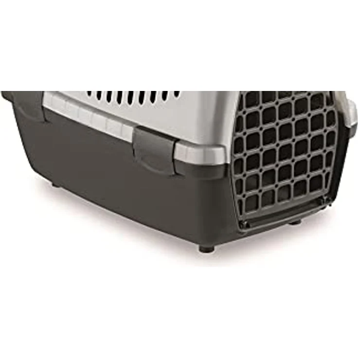 Stefanplast Tiertransportbox Gulliver in grau bis 6,50 kg, 48 x 32 x 97 cm, für Hunde, Katzen & Kleintiere, teilbar, robustes Kunststoffmaterial, elegantes Design – Bild 3