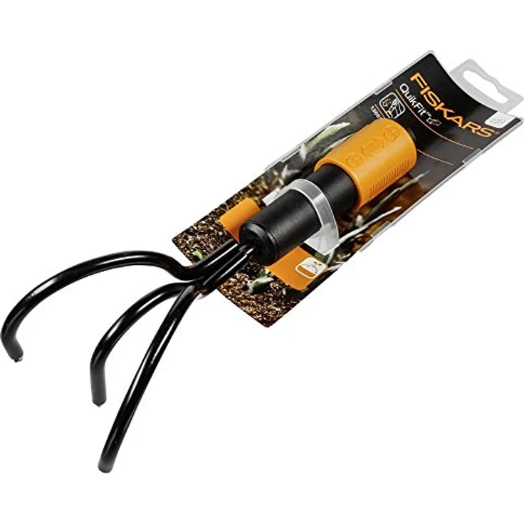 Fiskars Grubber, Gerätekopf, Länge: 33 cm, Breite: 9 cm, Karbonstahl-Zinken, Schwarz-Orange, QuikFit, 1000685 – Bild 2