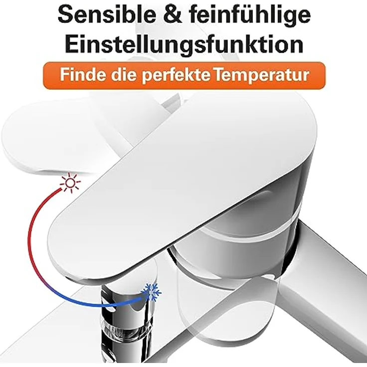 EISL Badewannenarmatur, Mischbatterie Chrom mit Brauseanschluss, Wasserhahn Badewanne mit Umsteller zwischen Wanneneinlauf und Brause, Einhebelmischer NI023CALCR, Claudio Wannenarmatur – Bild 4