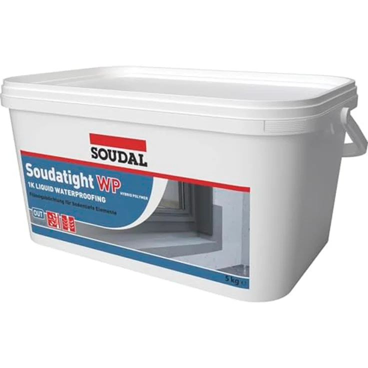 Soudal Soudathight WP Flüssigdichtung, Dichtmittel für Fensteranschlüsse im Außenbereich, 5kg grau, wasserdicht und emissionsarm