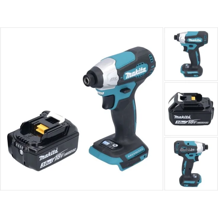 Makita DTD 157 F1, Akku Schlagschrauber 18 V mit 140 Nm, 1/4'' Brushless, inkl. 3,0 Ah Akku, ohne Ladegerät