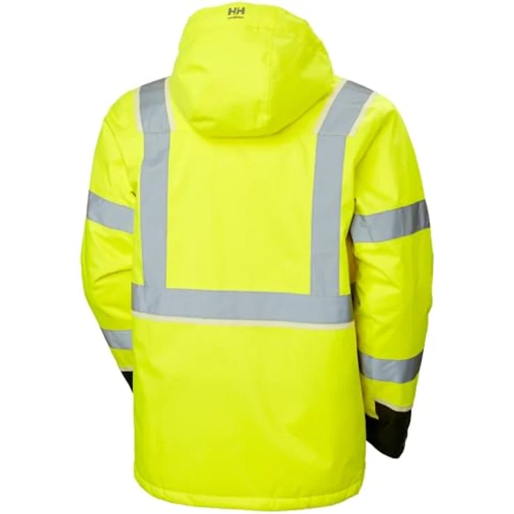 Helly Hansen workwear Arbeitsjacke Warn-Winterjacke gelb Größe XL mit abnehmbarer Kapuze und reflektierenden Details – Bild 2