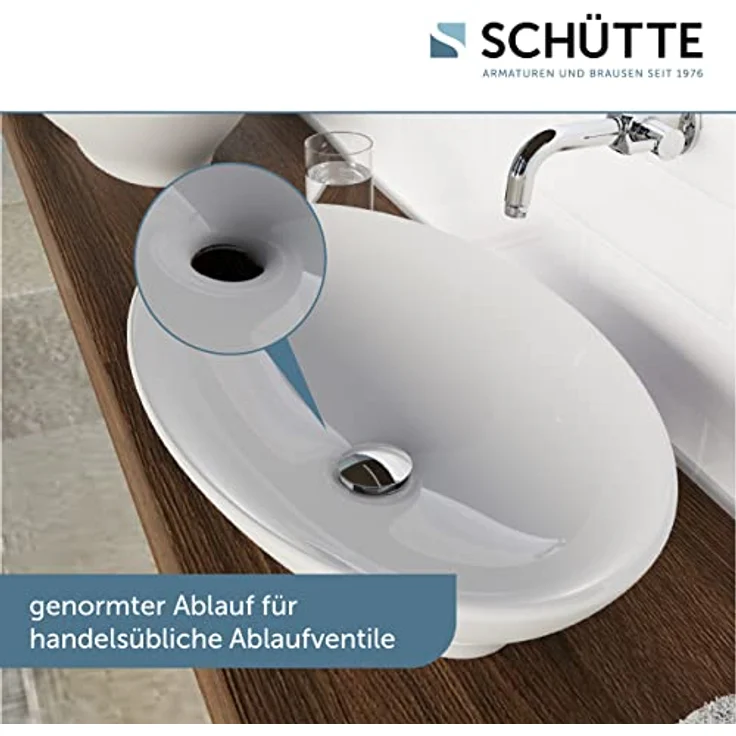 Schütte TASSONI BOWL Aufsatzwaschtisch 92551, ovale Spülschüssel, 59 x 40,5 cm, Weiß – Bild 2